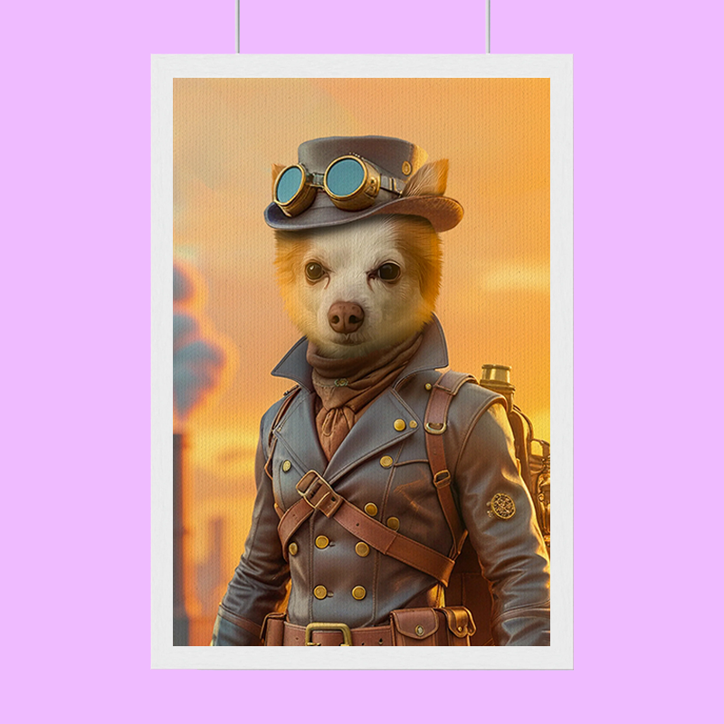 Steampunk Pet Portrait - Custom Pet Portrait